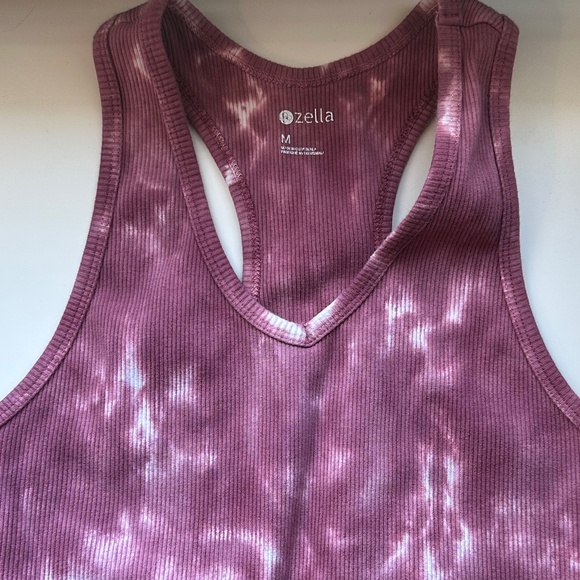 Zella Pink Tie-Dye Cropped Tank Top - Picture 1 of 2